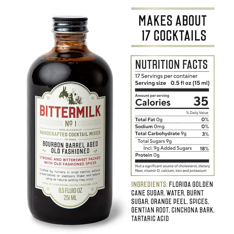 Buttermilk Bourbon Barrel Aged Old Fashioned Cocktail Mixer
