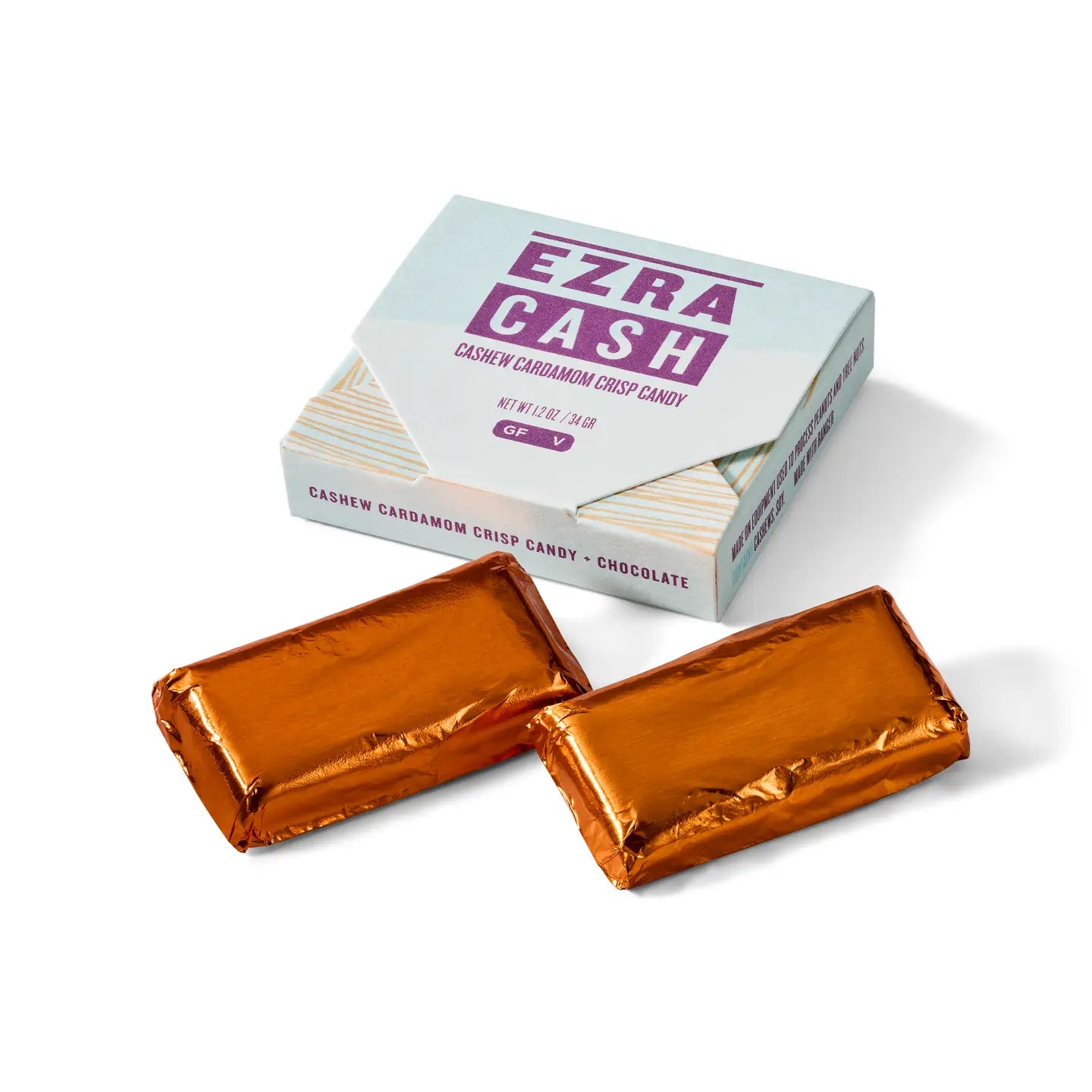 Ezra Cash - Cashew Cardamom Crisp Candy in Dark Chocolate