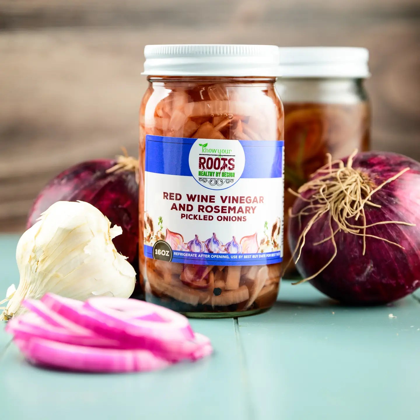 Know Your Roots Red Wine Vinegar and Rosemary Pickled Onions